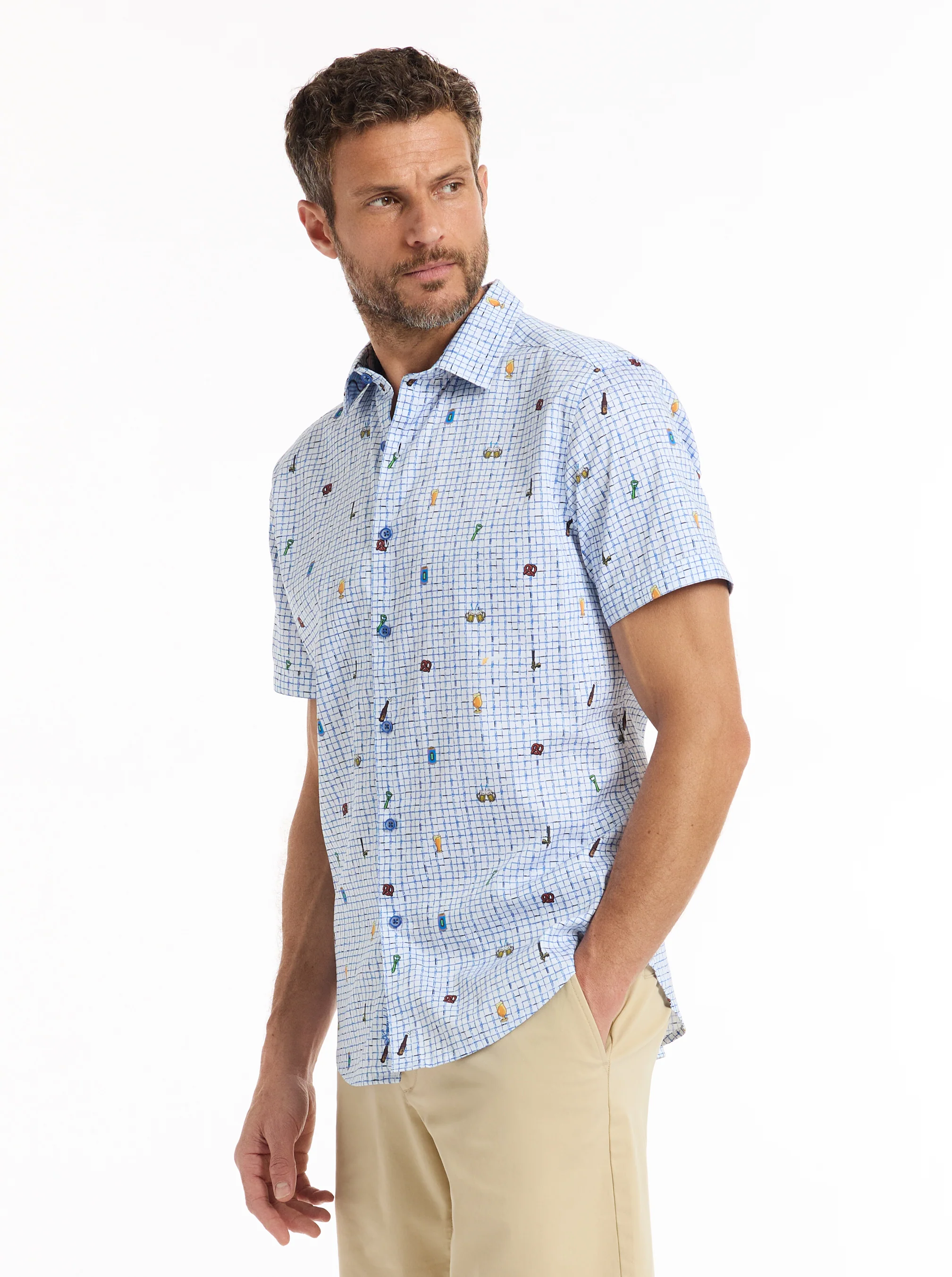 BREW & CHEW SHORT SLEEVE BUTTON DOWN SHIRT - Image 5