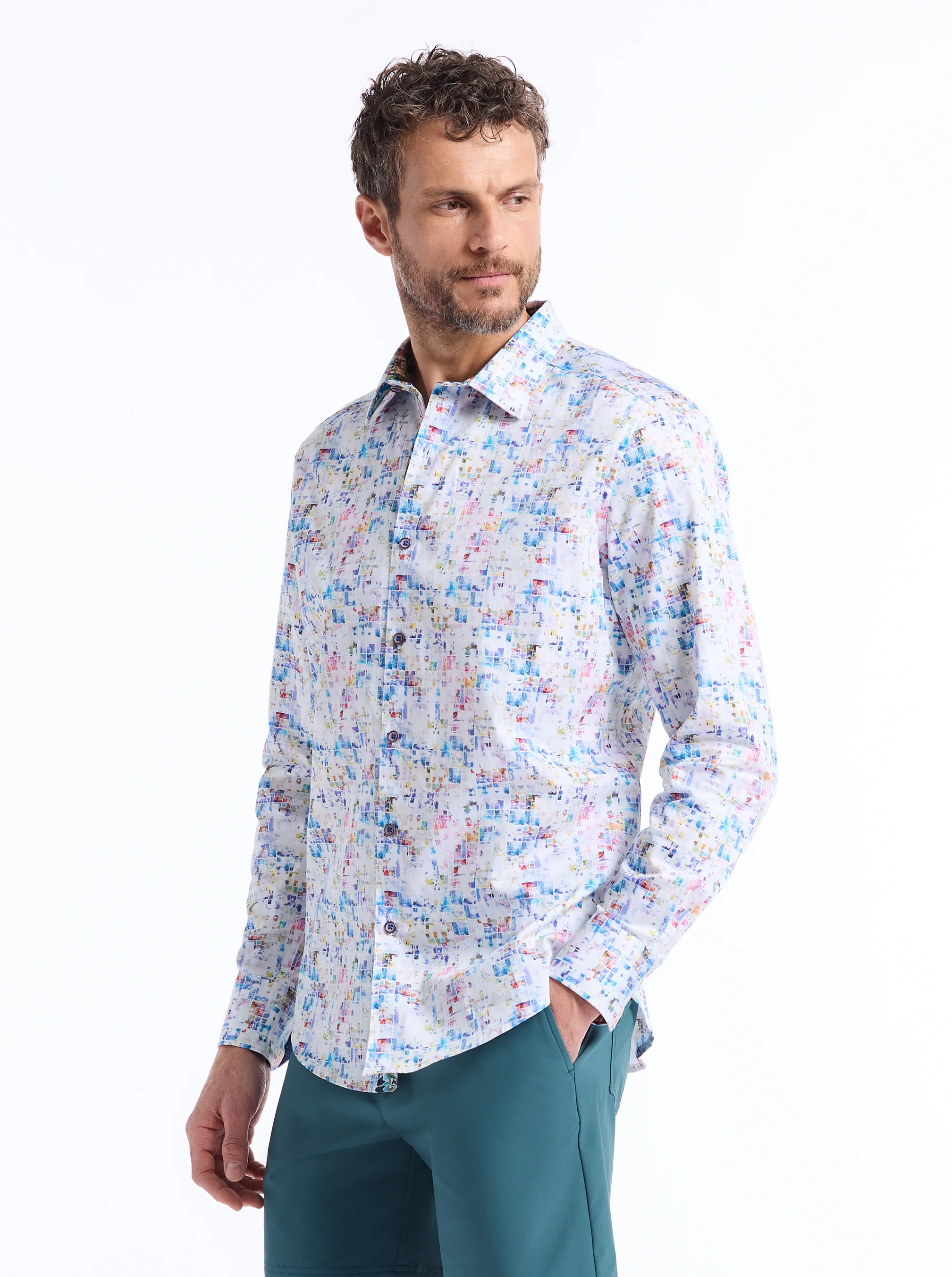 BYZANTINE LONG SLEEVE BUTTON DOWN SHIRT - Image 6