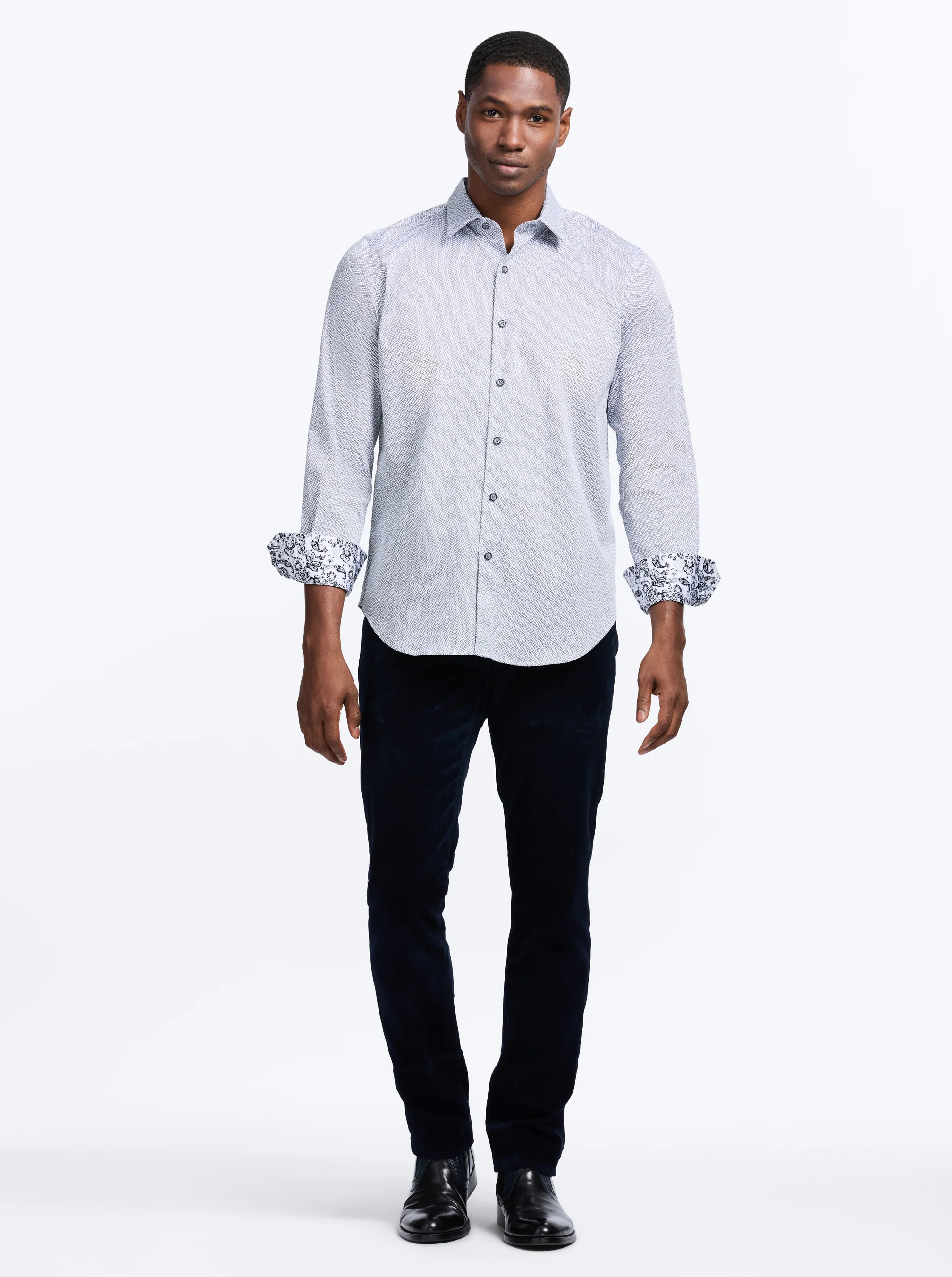 CHESLYN LONG SLEEVE BUTTON DOWN KNIT SHIRT - Image 6