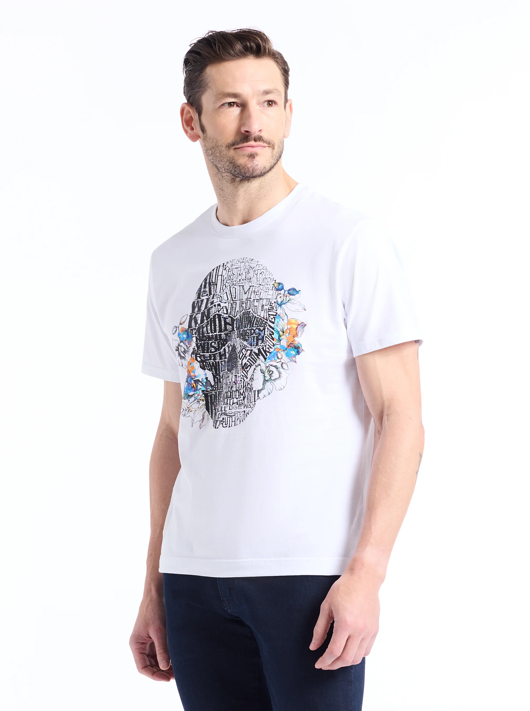 FLORAL SKULL SHORT SLEEVE T-SHIRT - Image 4