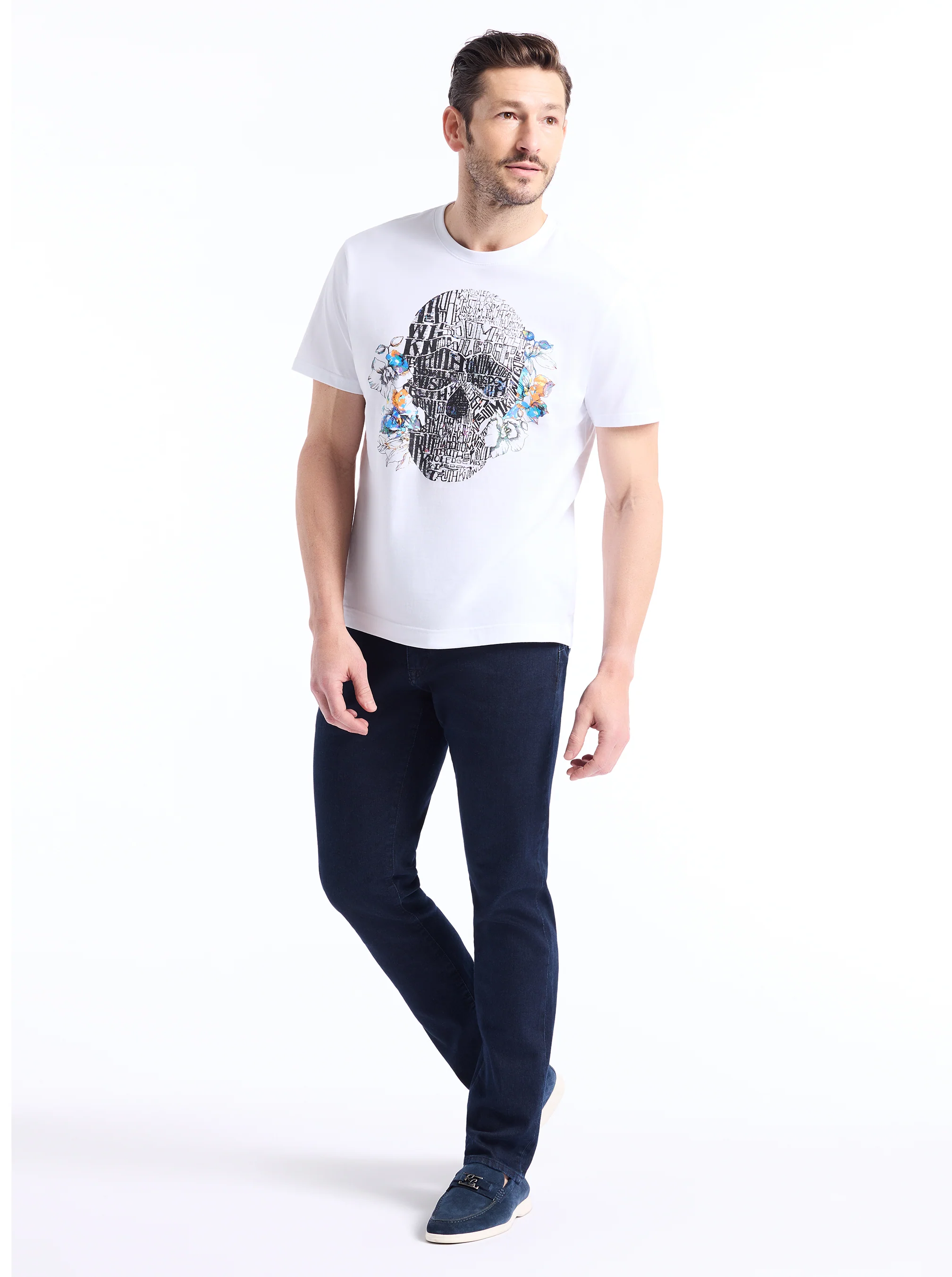 FLORAL SKULL SHORT SLEEVE T-SHIRT - Image 5