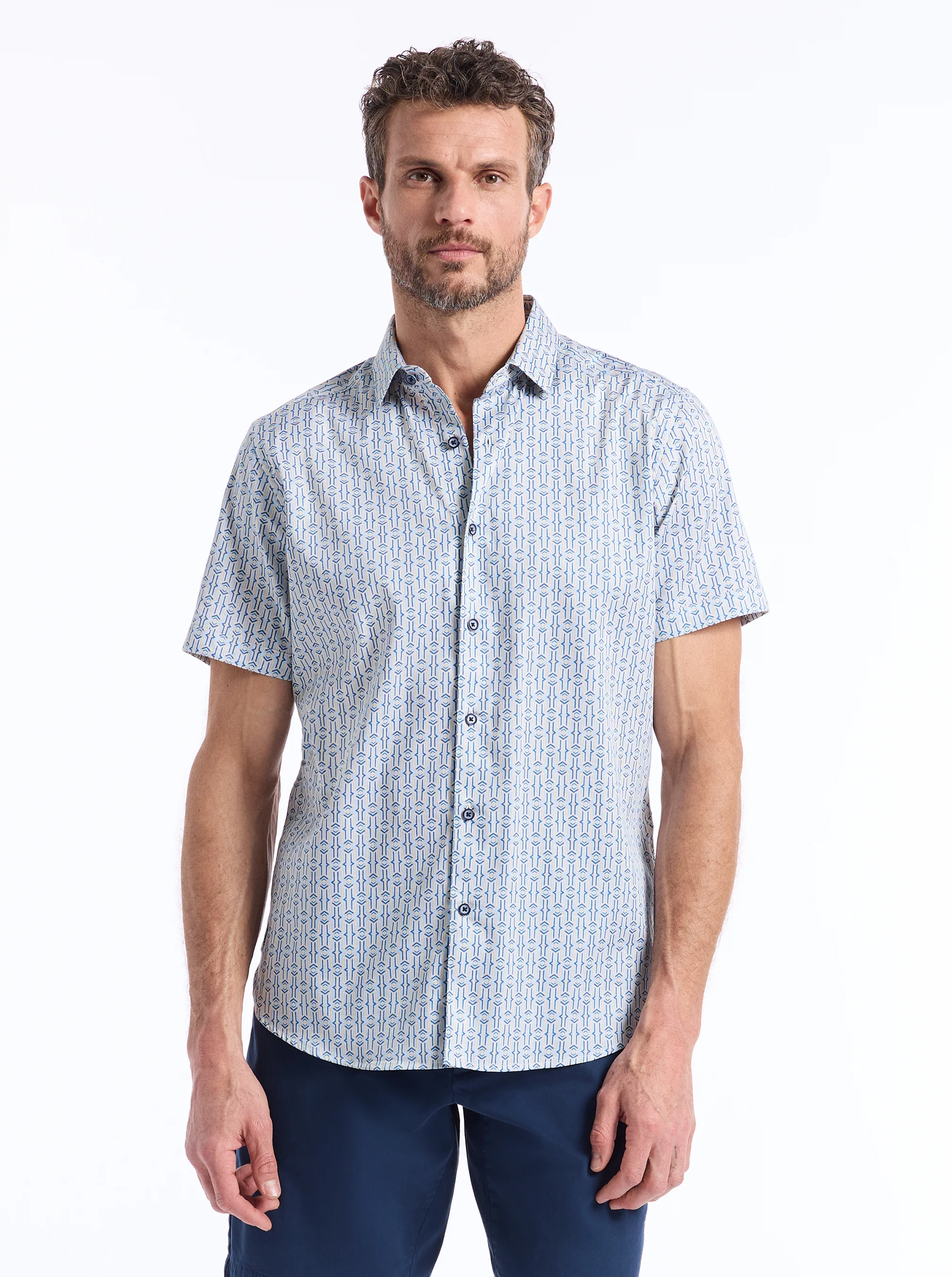 NAPIER SHORT SLEEVE BUTTON DOWN SHIRT - Image 2