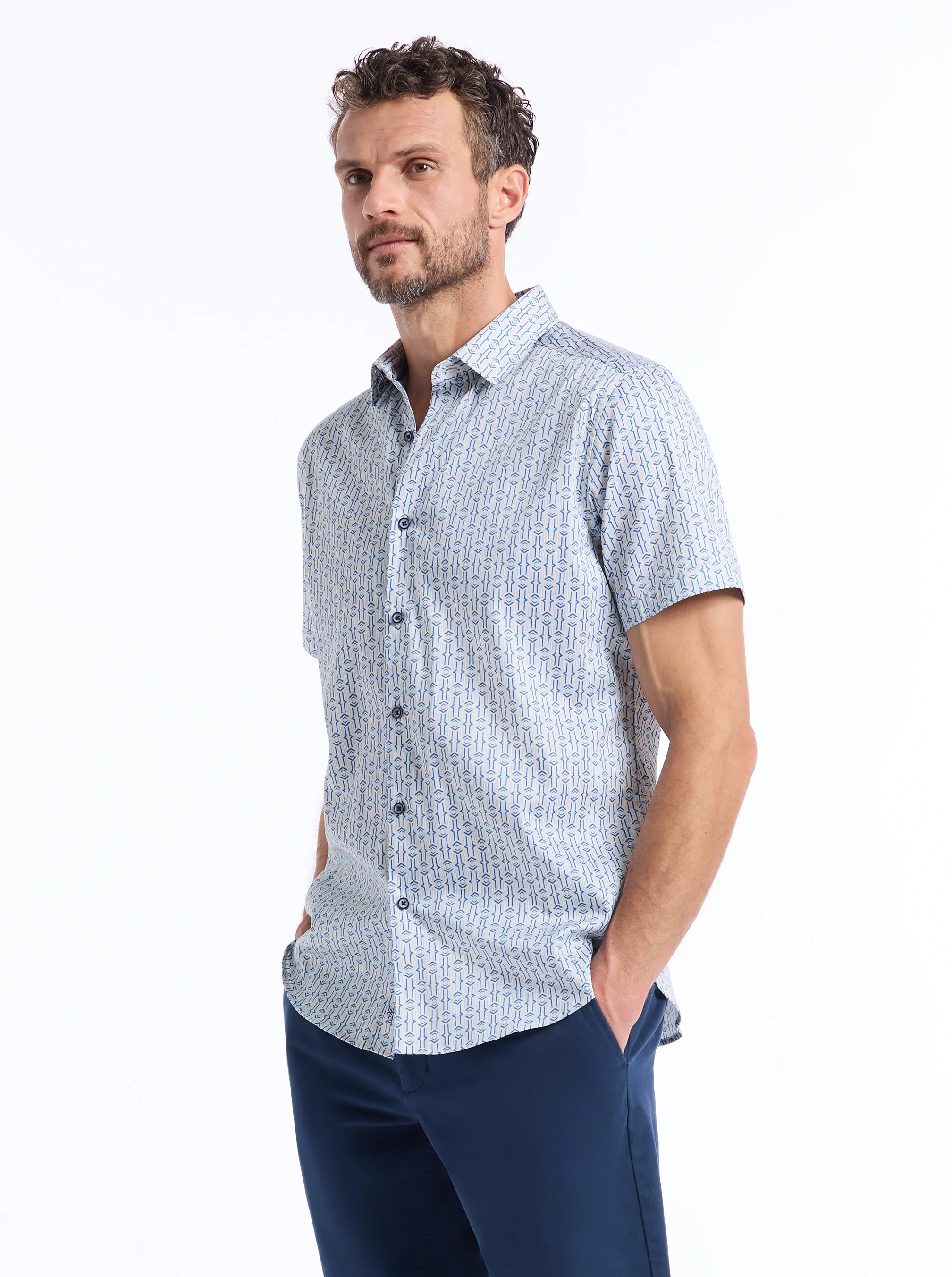 NAPIER SHORT SLEEVE BUTTON DOWN SHIRT - Image 7