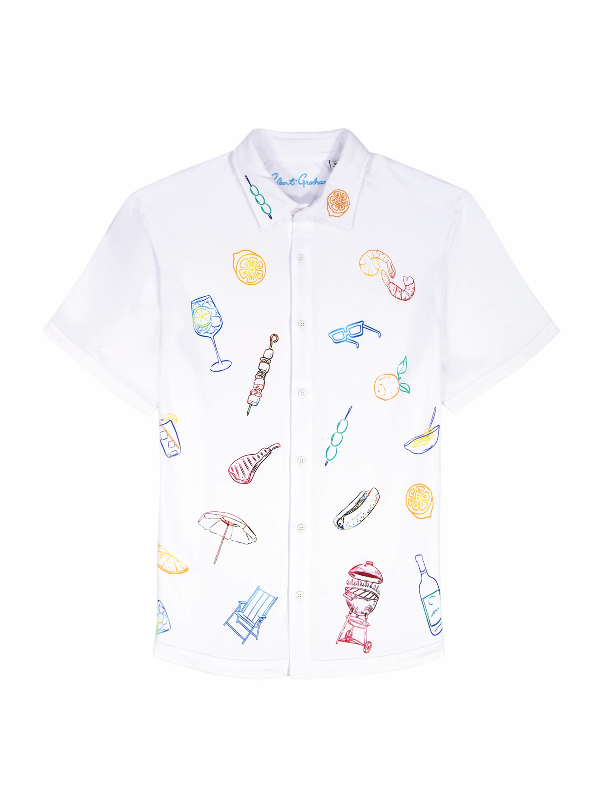OUT OF OFFICE SHORT SLEEVE BUTTON DOWN SHIRT
