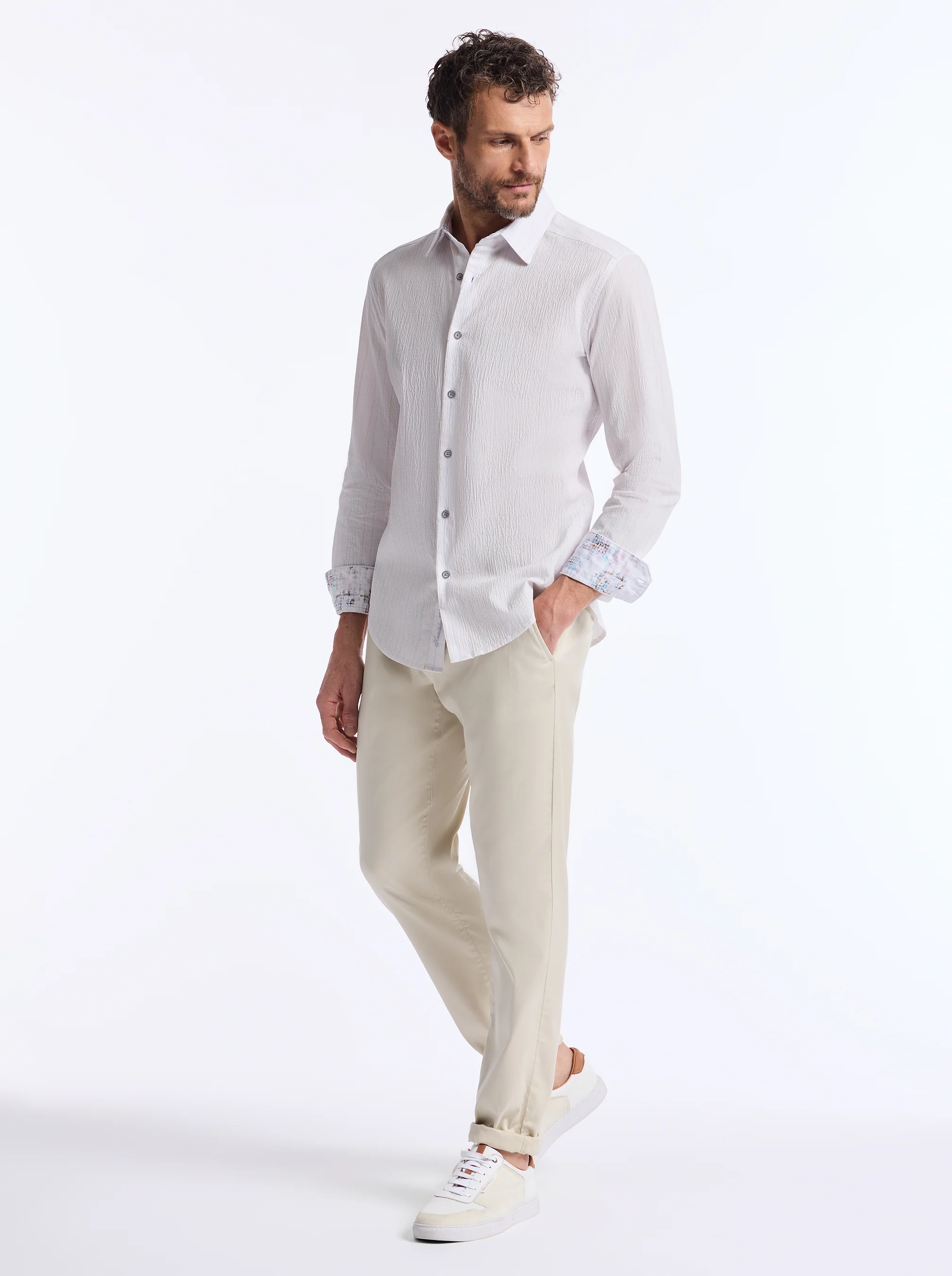 REABROOK LONG SLEEVE BUTTON DOWN SHIRT - Image 7