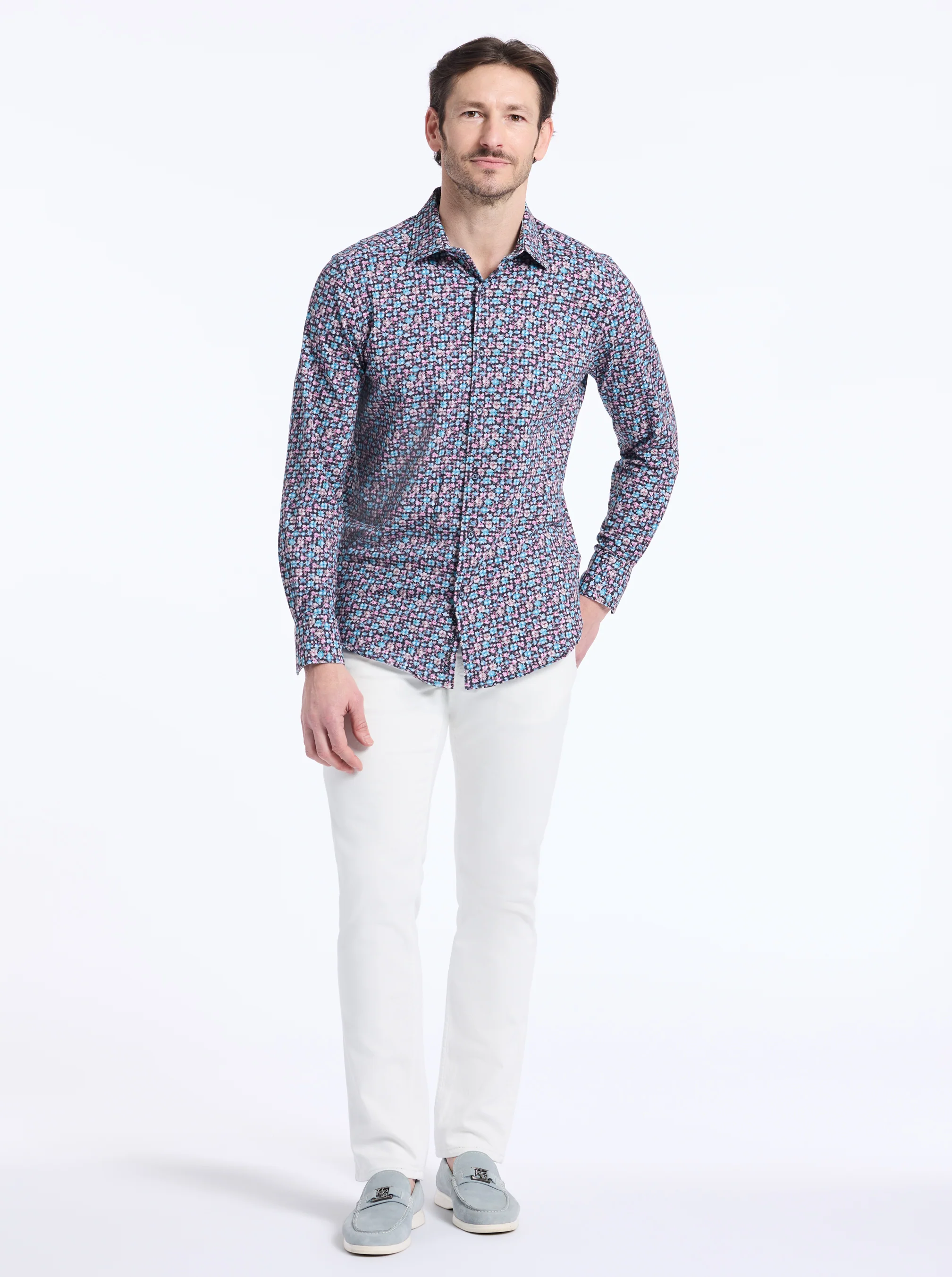 SHIPTON LONG SLEEVE BUTTON DOWN KNIT SHIRT - Image 5