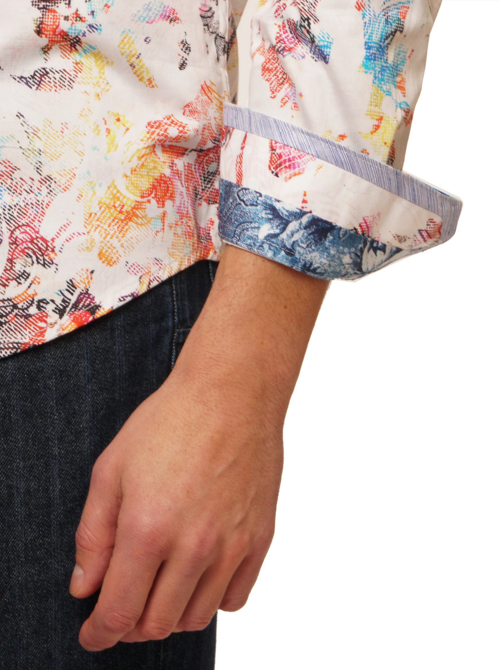 SPLASH OF COLOR LONG SLEEVE BUTTON DOWN SHIRT - Image 4