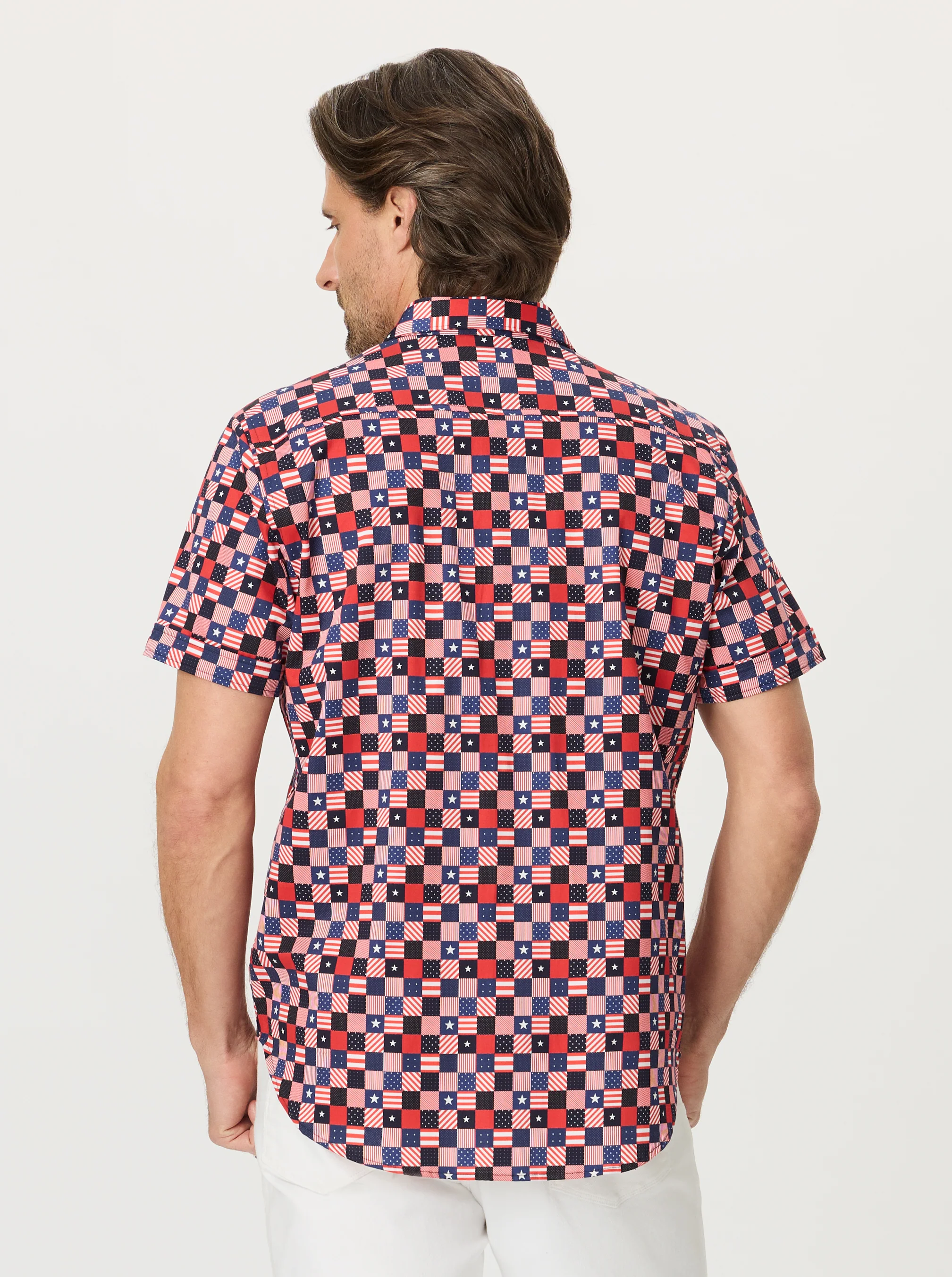 STARS ALIGNED SHORT SLEEVE BUTTON DOWN SHIRT - Image 8