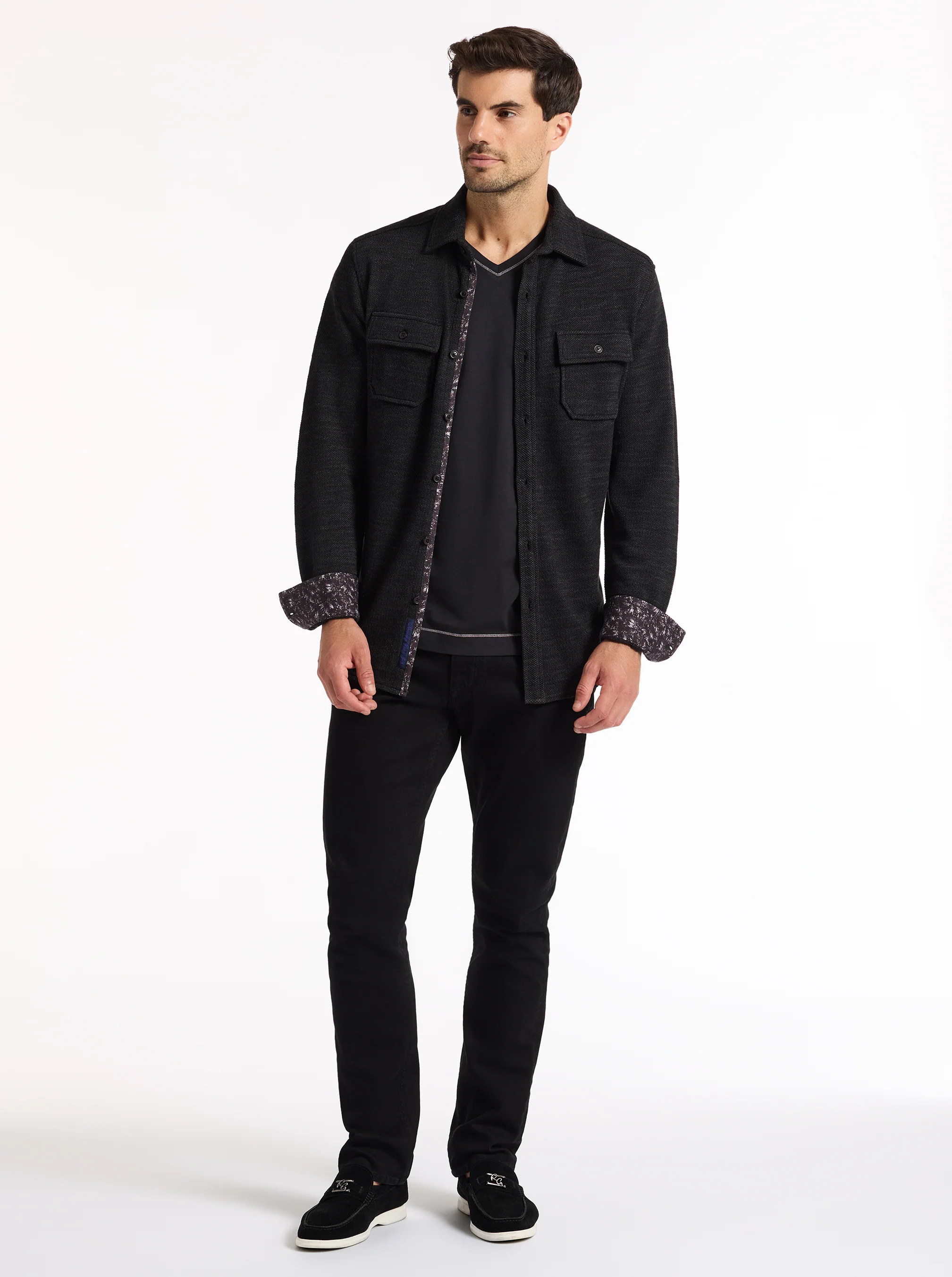 WAYNE LONG SLEEVE BUTTON DOWN KNIT SHIRT - Image 6